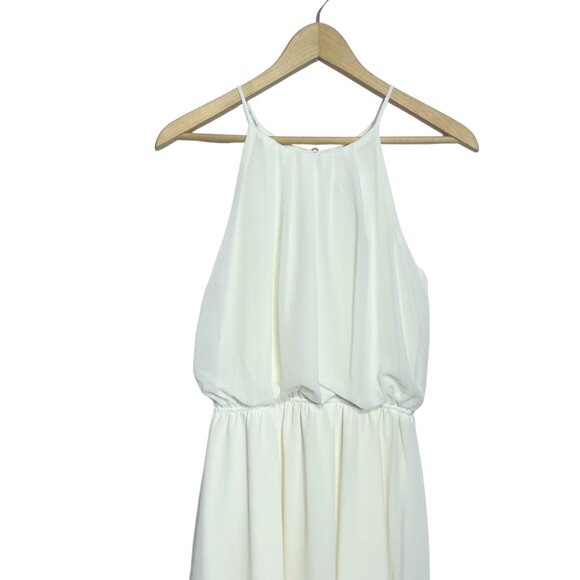 DNA Couture Blouson Dress Womens Size M Creamy White Light Sheer Fairy Feminine - Picture 2 of 11